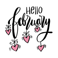 Hello February hand lettering card © Handini_Atmodiwiryo