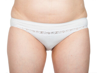 Female hips isolated on white background