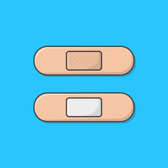 Medical Plaster Adhesive Bandage Vector Icon Illustration. First Aid Band Plaster Strip Medical Icon