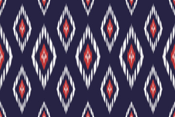 Geometric ethnic oriental ikat seamless pattern traditional design for background carpet wallpaper clothing wrap batik fabric embroidery style vector illustration gift wrapping paper
