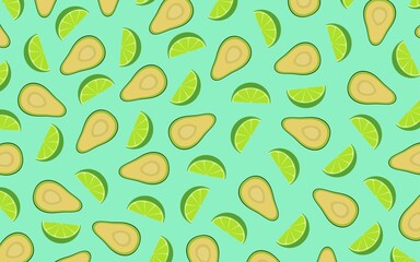 Avocado and lime slices on.