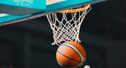 basketball game ball in hoop © Melinda Nagy
