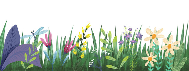 grass and flowers