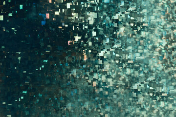 Obraz premium Bright glowing shining shimmering background with copy space.Green christmas party backdrop with confetti.