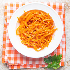 carrot salad vegetable beta carotene fresh healthy meal food snack on the table copy space food background rustic 