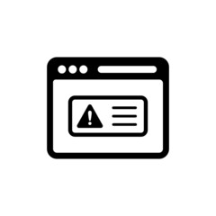Browser alert message vector icon illustration