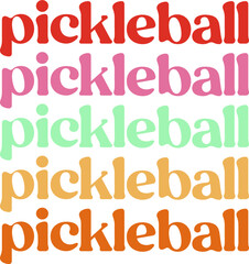 Pickleball EPS - Pickleball Rainbow graphic Pickleball vintage