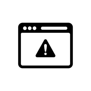 Browser alert mark vector icon illustration