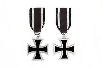 Old medal Cross on a white background. - obrazy, fototapety, plakaty