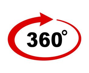 ikona znaku 360 stopni - obrazy, fototapety, plakaty