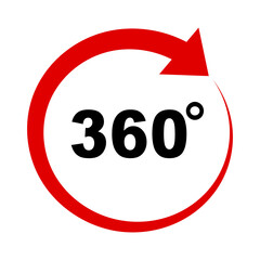ikona znaku 360 stopni - obrazy, fototapety, plakaty