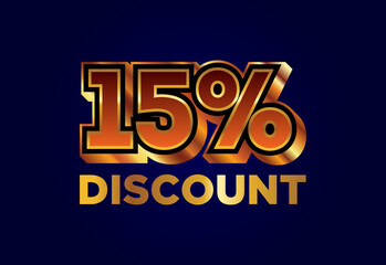15% Discount and sale labels. Price off tag icon. special offer