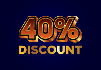 40% Discount and sale labels. Price off tag icon. special offer