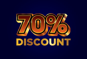 70% Discount and sale labels. Price off tag icon. special offer