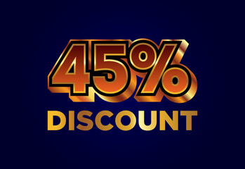 45% Discount and sale labels. Price off tag icon. special offer