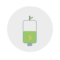 ecology battery icon, clean energy.