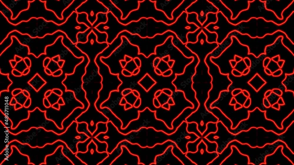 Aufkleber abstract red geometric seamless pattern background. abstract stripes kaleidoscope loop. fast psyched