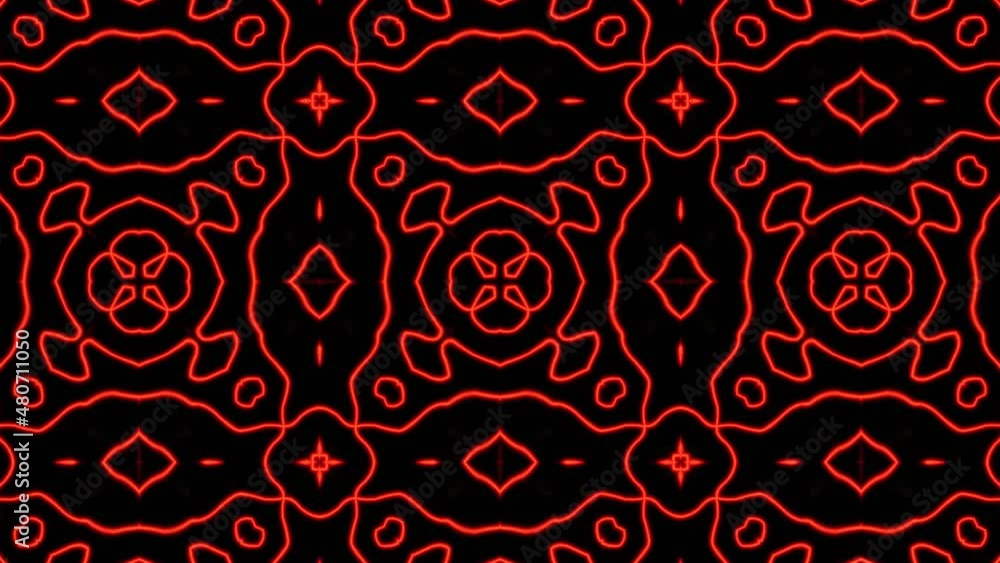Poster abstract red geometric seamless pattern background. abstract stripes kaleidoscope loop. fast psyched