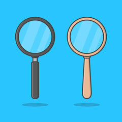 Magnifying Glass Vector Icon Illustration. Magnifier Flat Icon