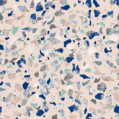 Terrazzo Style Digital Papers, Seamless Patterns, Colorful Stone Illustration, 12 inches