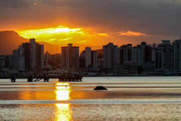 Fototapeta premium city skyline at sunset