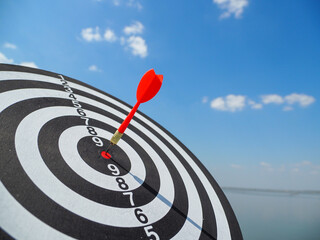 success target business darts red target in the center background is a large sea