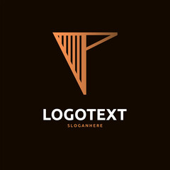 T letter golden logo abstract design. T alphabet golden logo