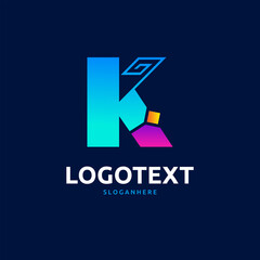 K letter colorful logo abstract design. K alphabet logo