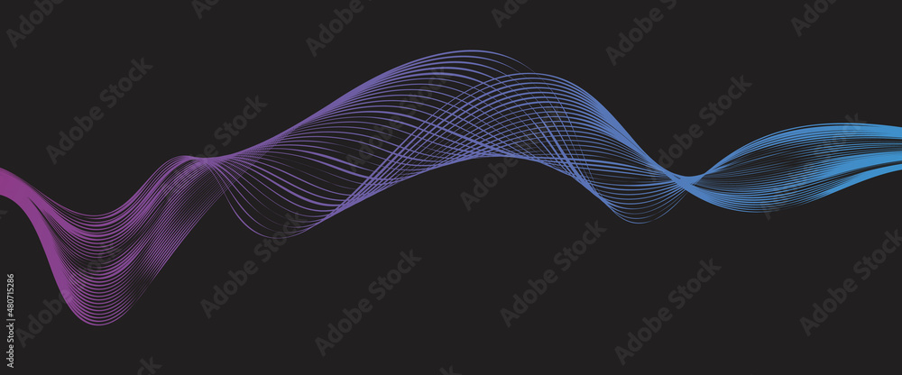 Wall mural abstract futuristic over data flowing, particles wave pattern dots, line particles isolated vector i