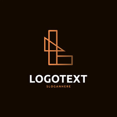 L letter golden logo abstract design. L alphabet golden logo
