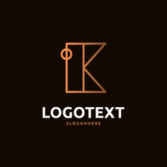 Fototapeta na wymiar K letter golden logo abstract design. K alphabet golden logo
