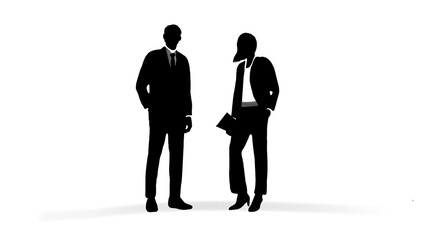 silhouettes of people in business