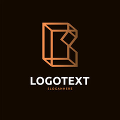 B letter golden logo abstract design. B alphabet golden logo