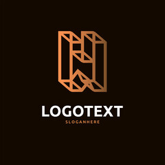 W letter golden logo abstract design. W alphabet golden logo