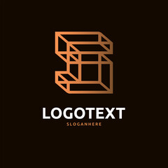 S letter golden logo abstract design. S alphabet golden logo