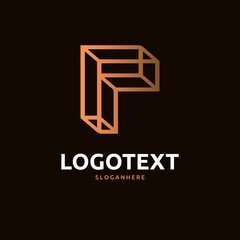 Fototapeta premium P letter golden logo abstract design. P alphabet golden logo