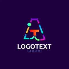 A letter colorful logo abstract design. A alphabet logo