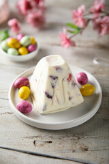 Traditional Russian Easter dessert with dried fruits