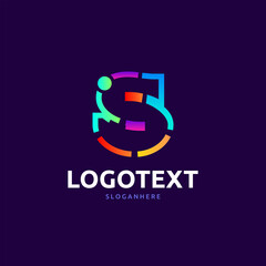 S letter colorful logo abstract design. S alphabet logo