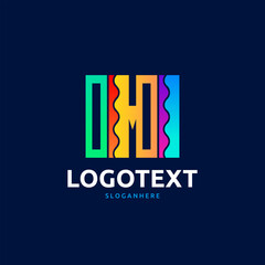 H letter colorful logo abstract design. H alphabet logo