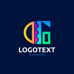 G letter colorful logo abstract design. G alphabet logo