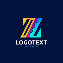 Z letter colorful logo abstract design. Z alphabet logo