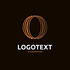 O letter golden logo abstract design. O alphabet golden logo