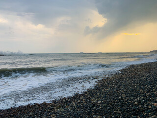 cloudy evening sky at the sea
