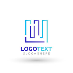 W letter colorful logo abstract design. W alphabet logo