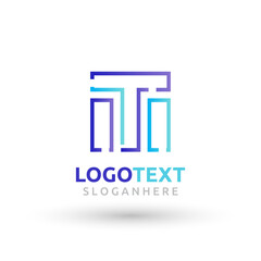 T letter colorful logo abstract design. T alphabet logo