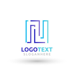N letter colorful logo abstract design. N alphabet logo