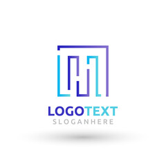 M letter colorful logo abstract design. M alphabet logo