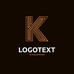K letter golden logo abstract design. K alphabet golden logo