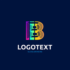 Fototapeta na wymiar B letter colorful logo abstract design. B alphabet logo